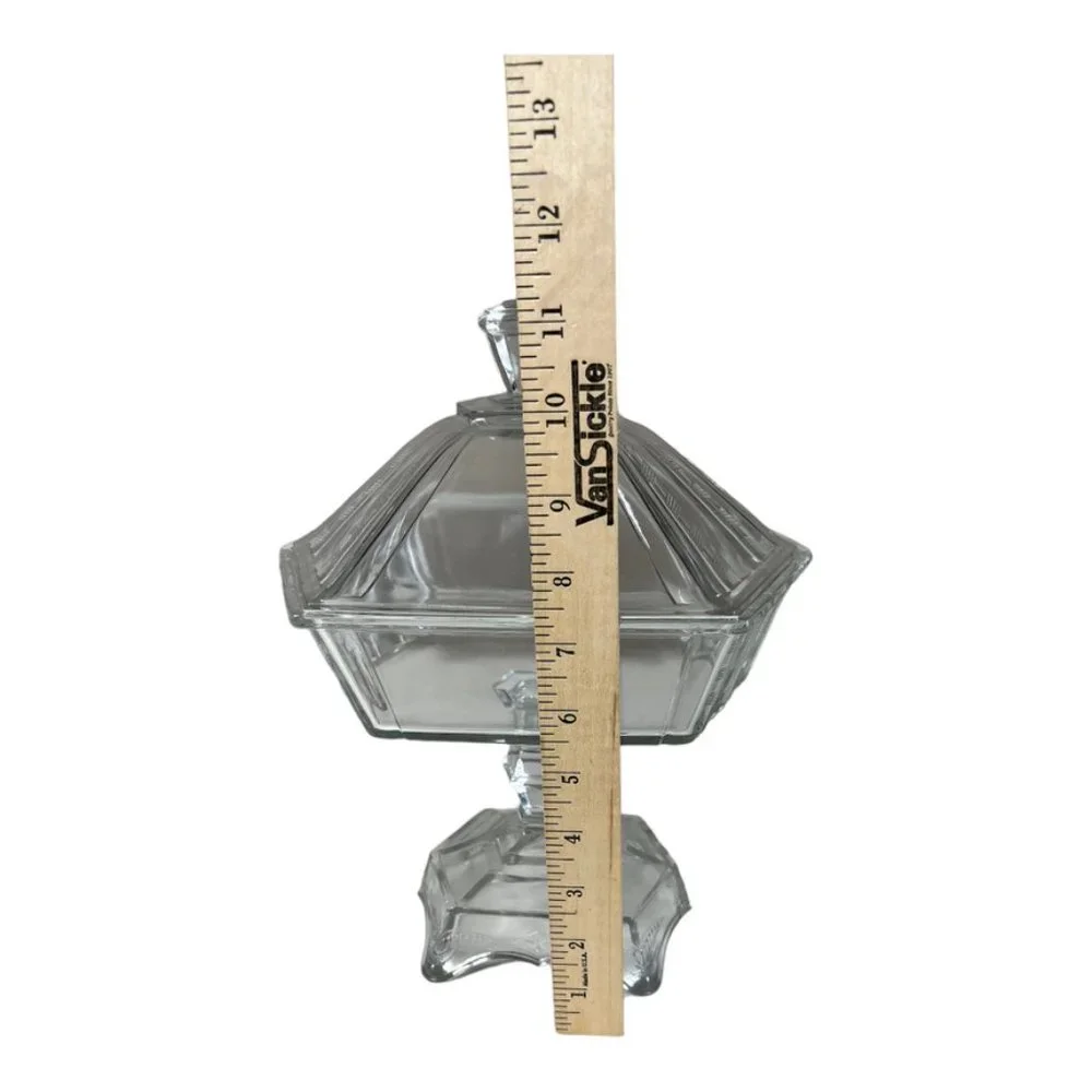 Early American Glass Compote‎ Dish With LId